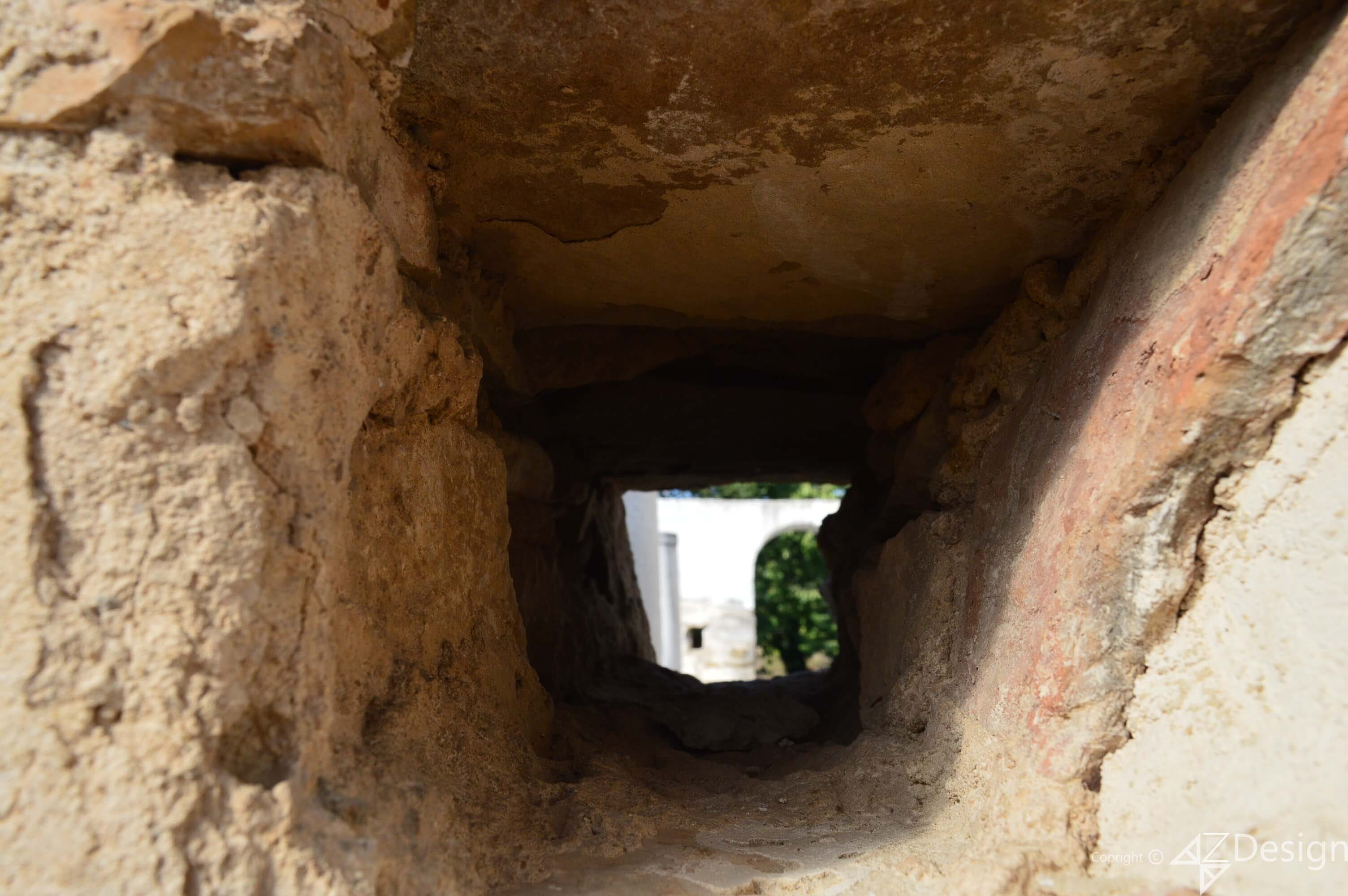 Veliki Preslav ancient Round Church through an aperture